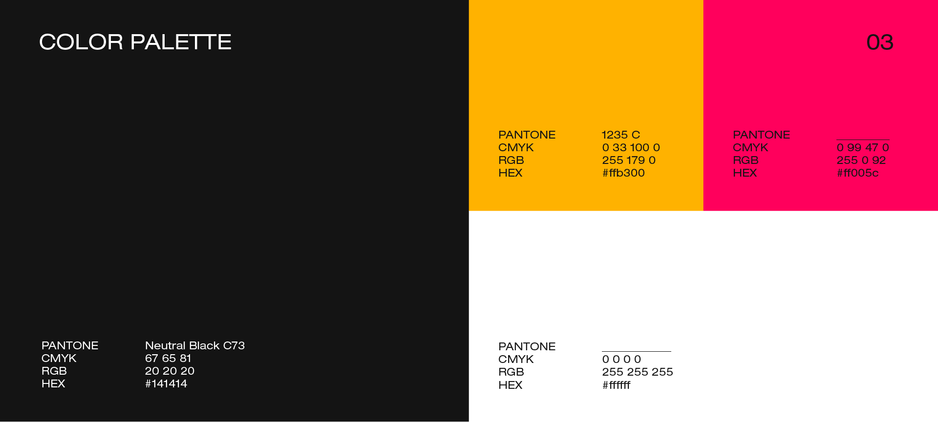 Anahit Fashiondrug color palette: neutral black, yellow, pink and white