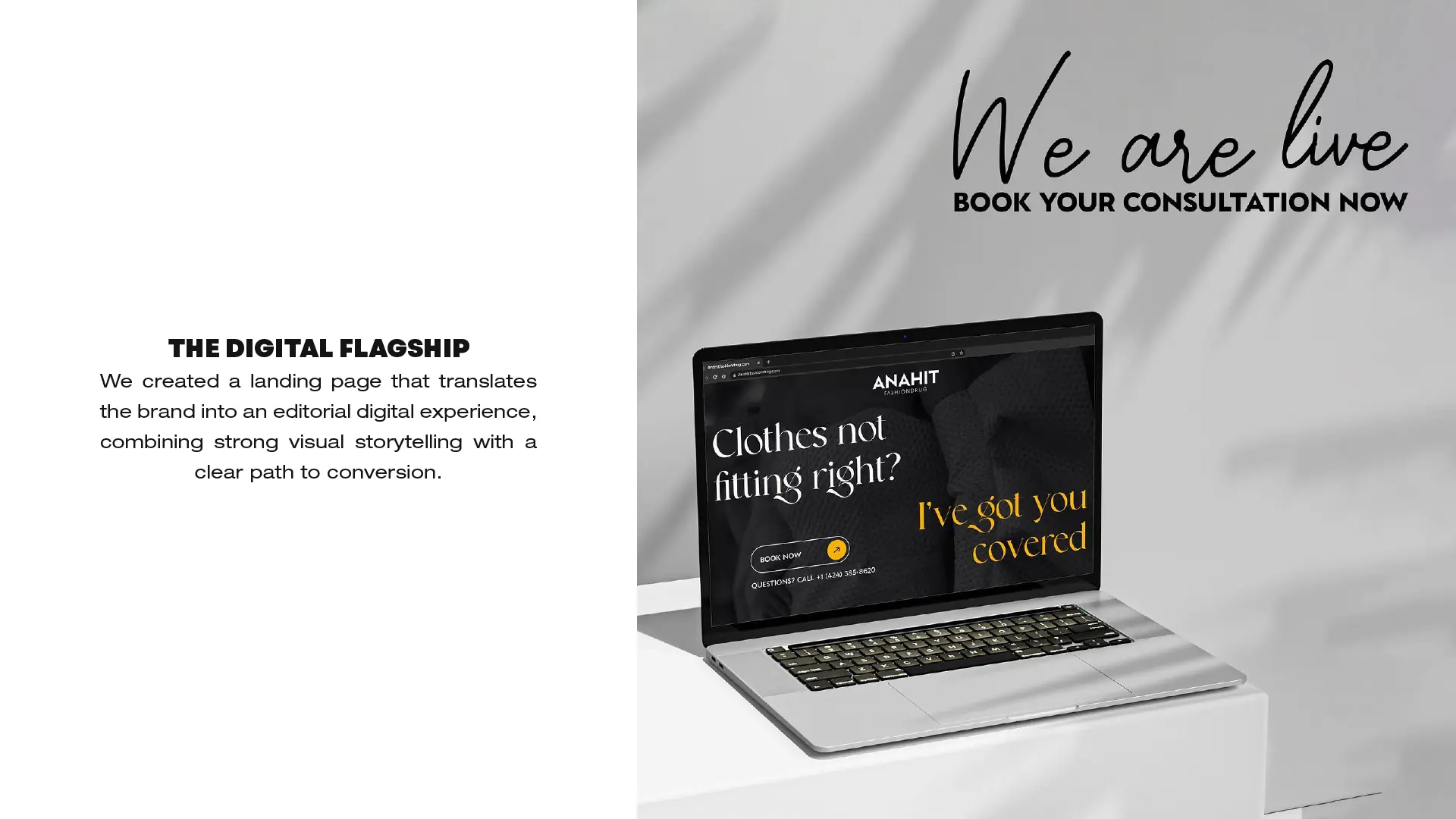 The digital flagship: Anahit Fashiondrug landing page on a laptop