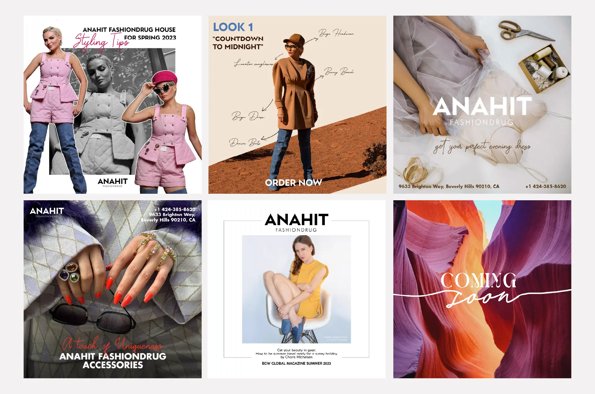 Anahit Fashiondrug Instagram posts: styling tips, order now, accessories and coming soon