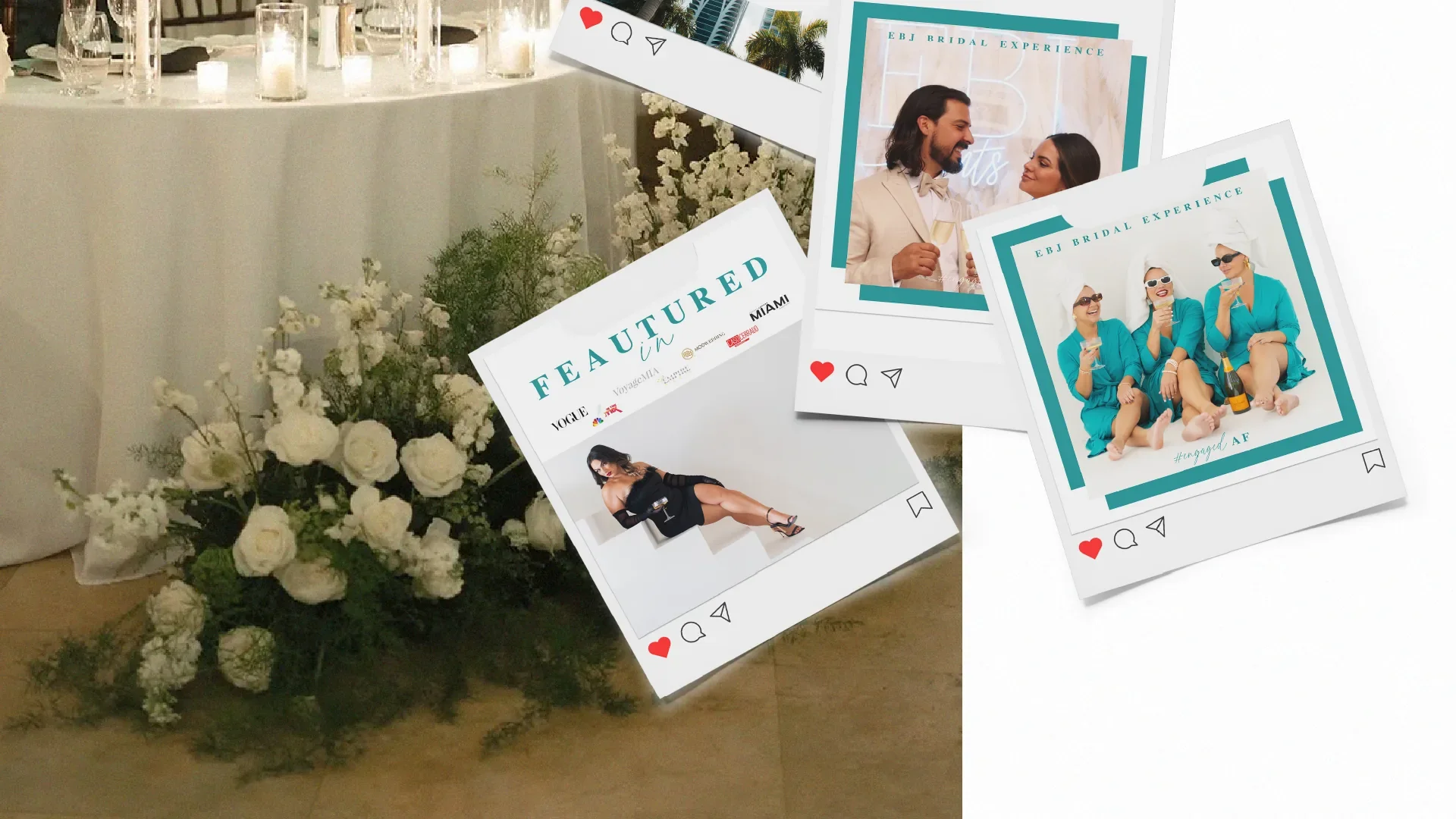 EBJ Bridal Experience social posts alongside the Featured In press lineup