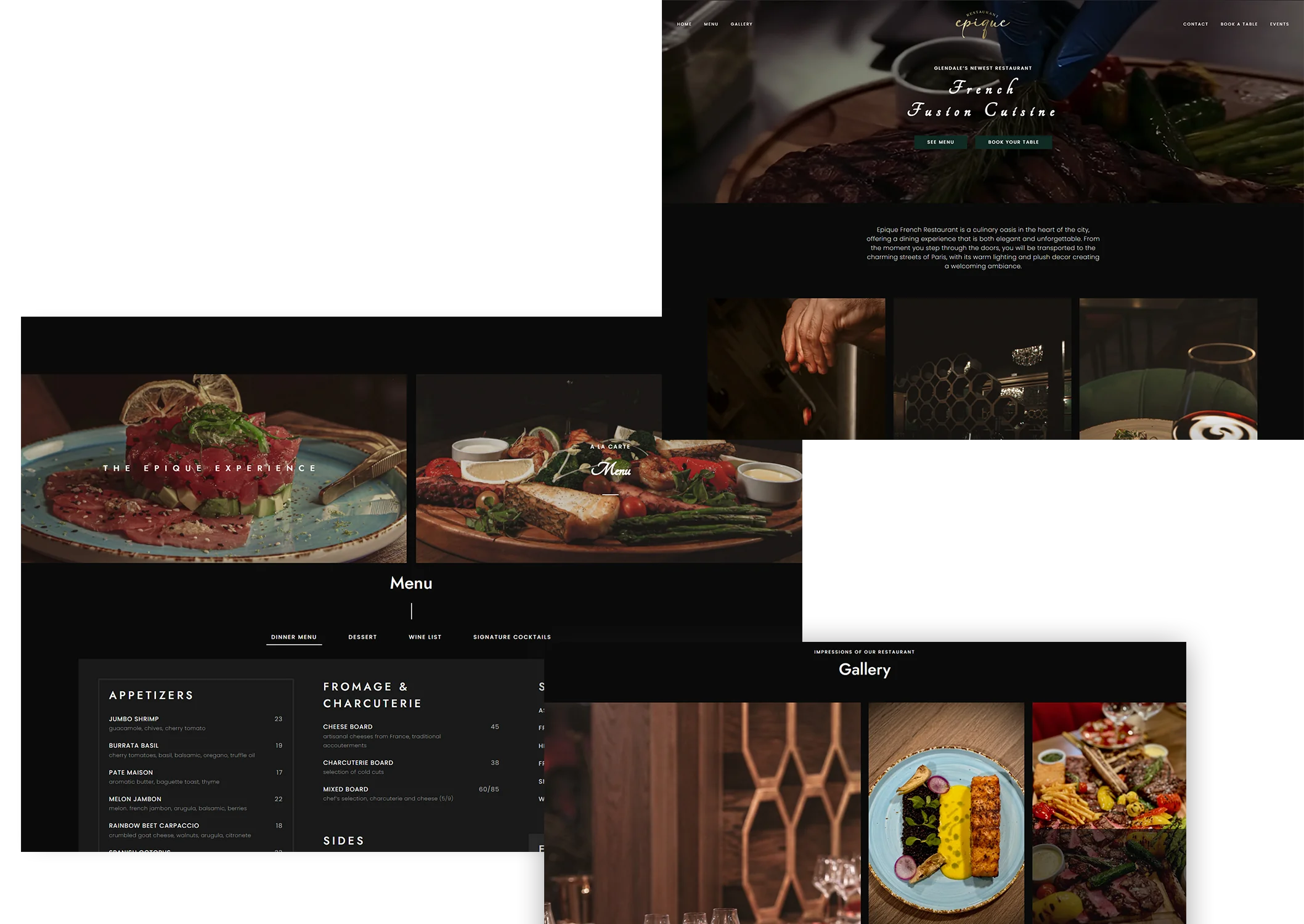 Website Development for Epique French Restaurant, image 1