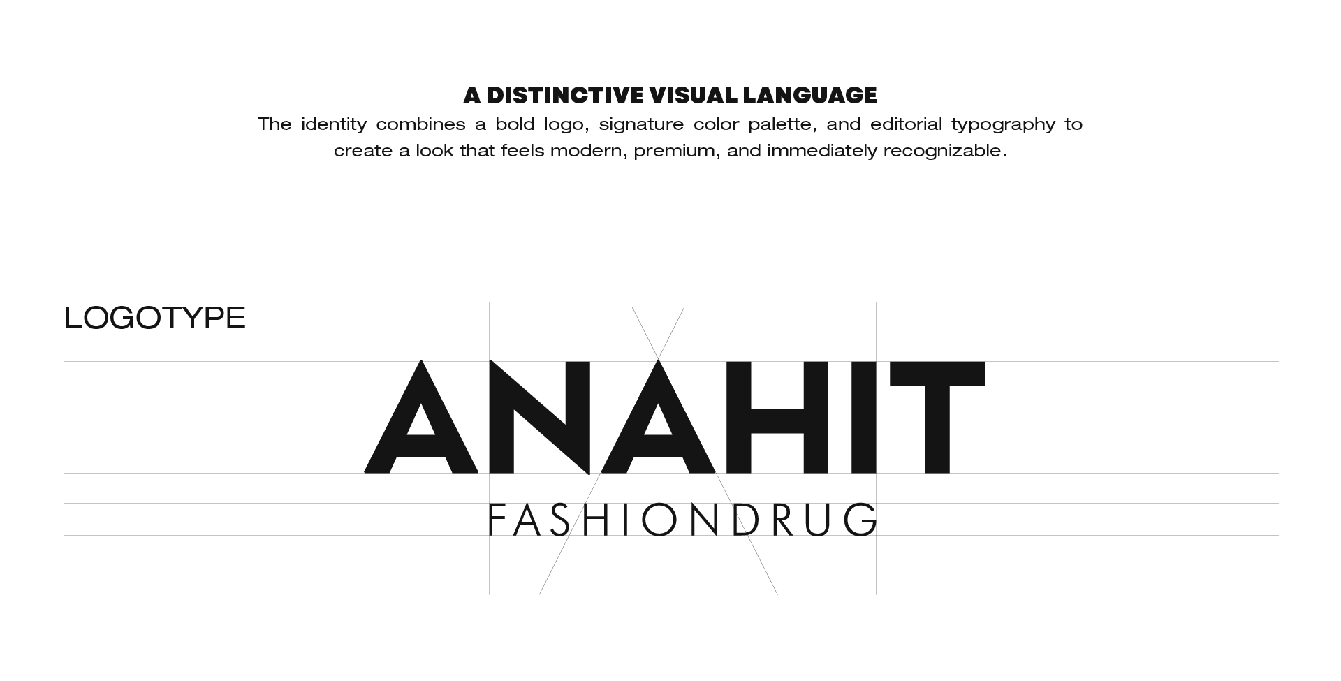 A distinctive visual language: Anahit Fashiondrug logotype construction